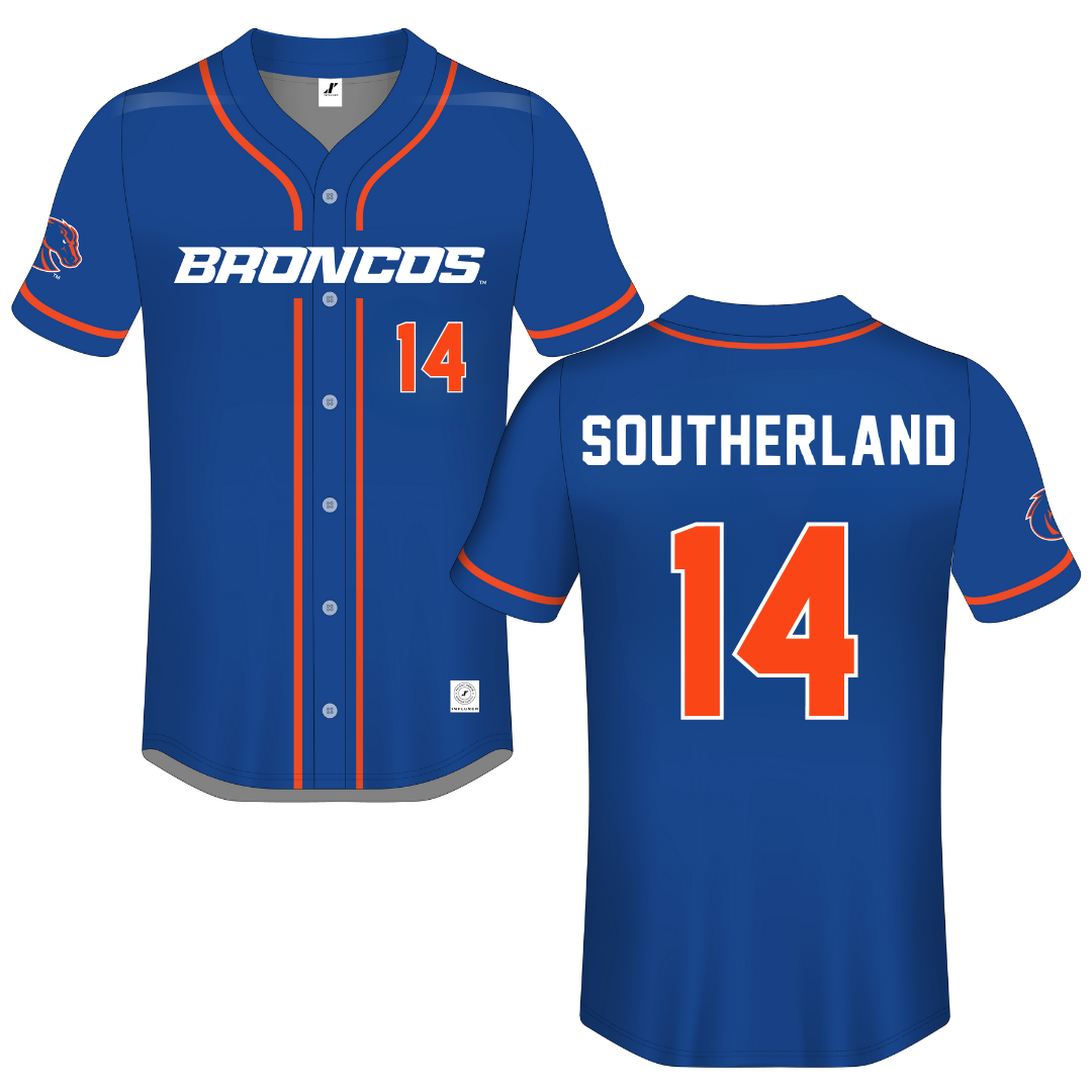 Boise State University Blue Button-Down Jersey - #14 Quinn Southerland