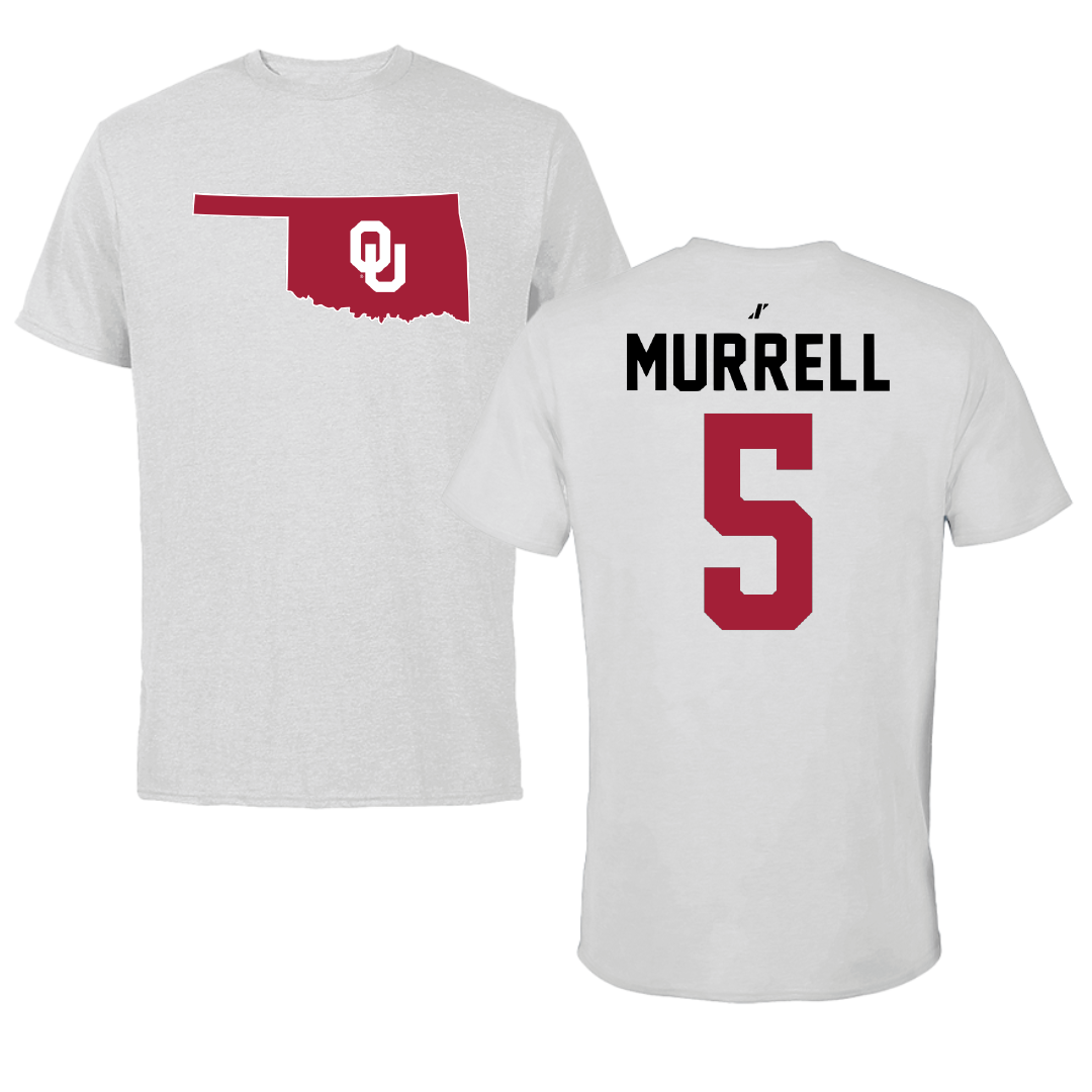 University of Oklahoma Soccer Light Gray State Performance Tee - #5 Hadley Murrell
