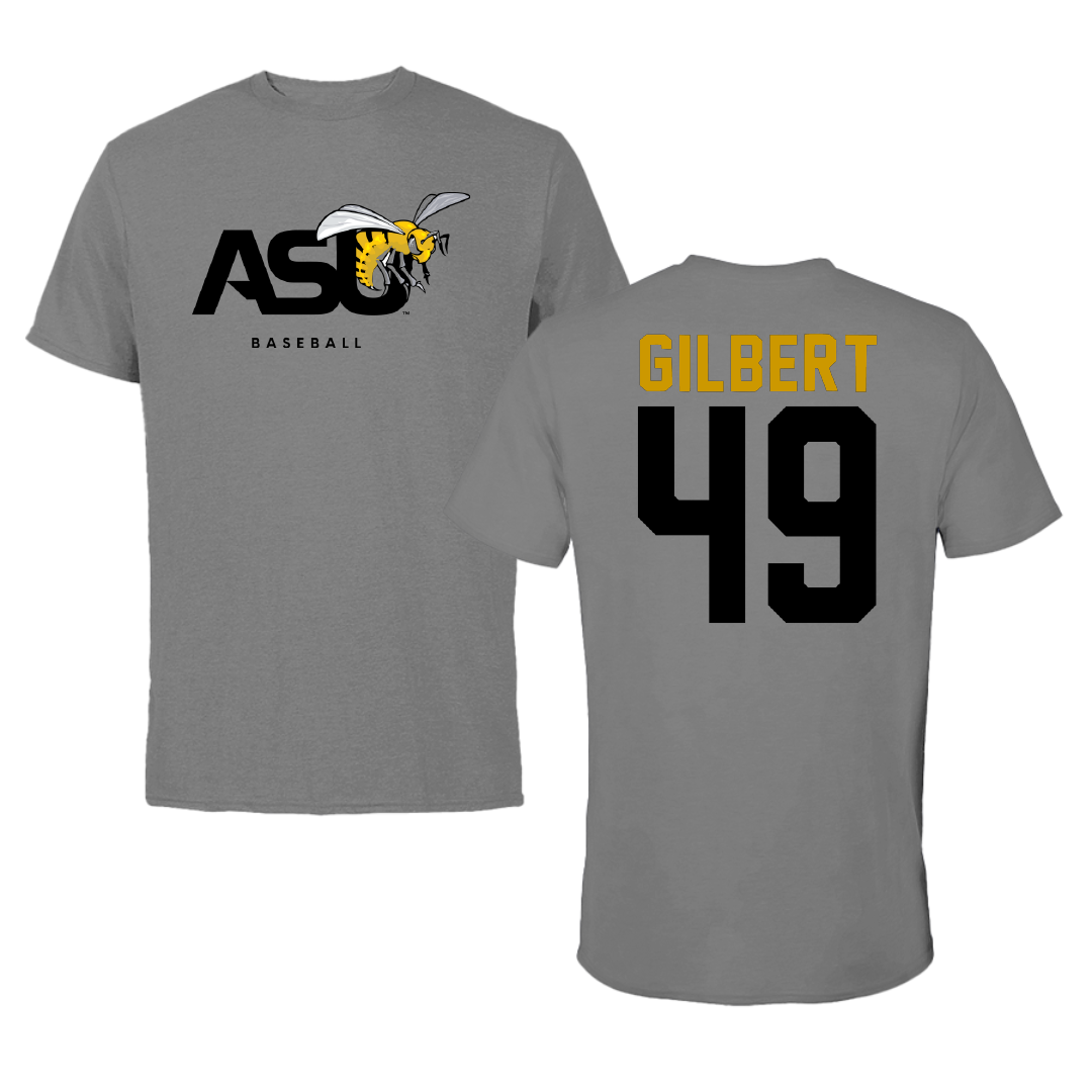 Alabama State University Baseball Dark Gray Tee - #49 Rocco Gilbert