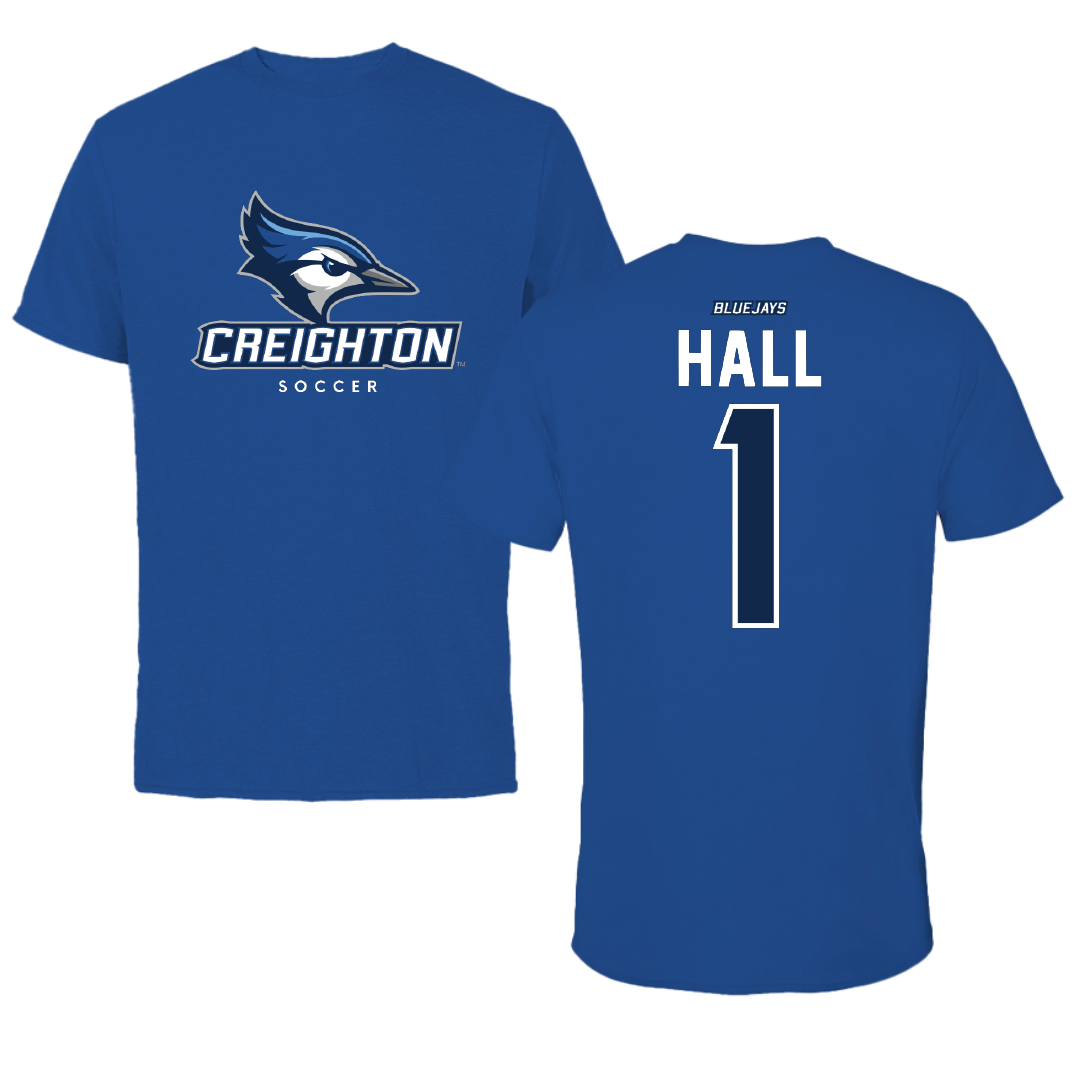 Creighton University Soccer Blue Tee - #1 Kailey Hall