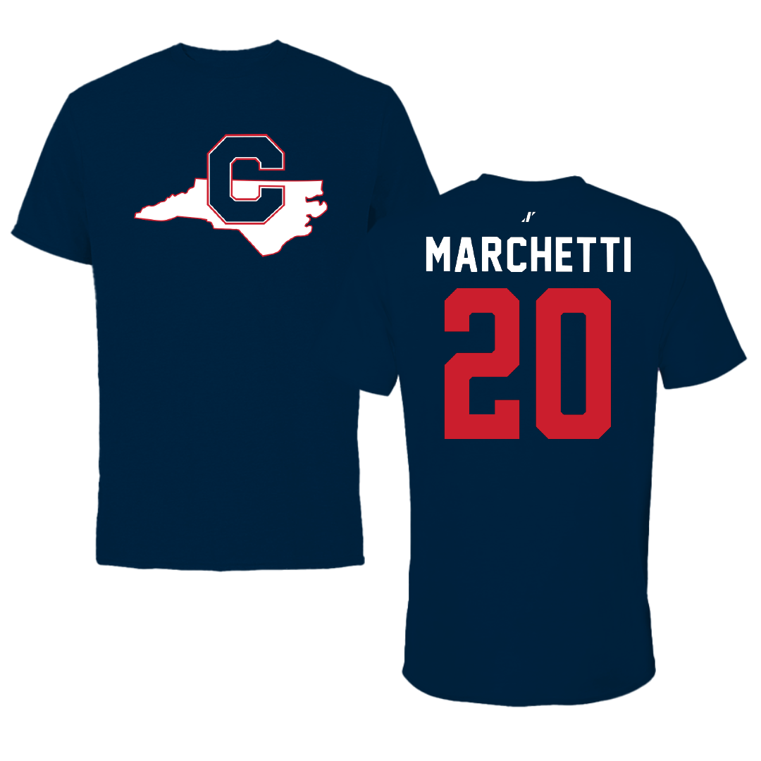 Catawba College Lacrosse Navy State Tee - #20 Meredith Marchetti