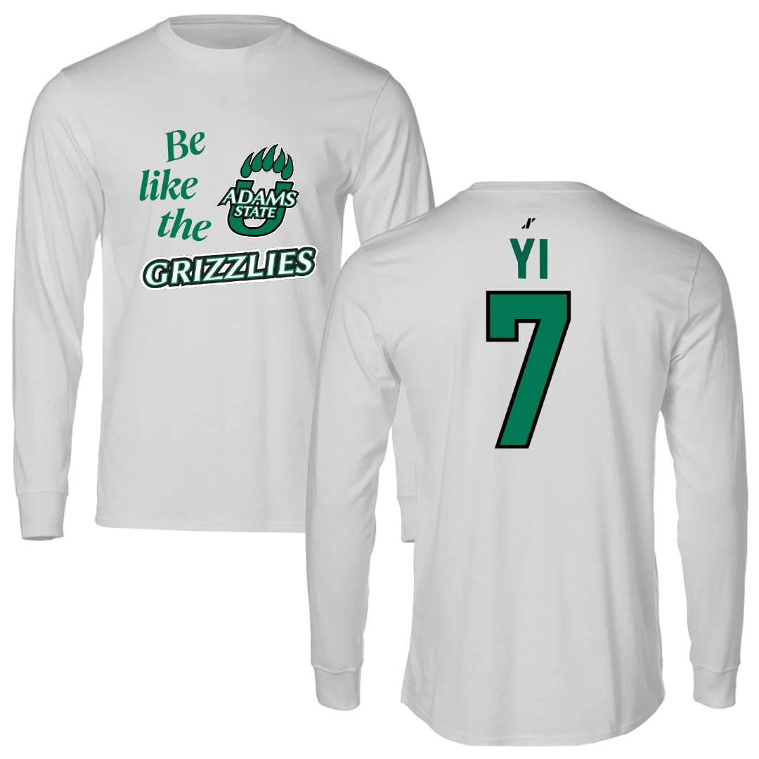 Adams State University Baseball Light Gray Be Like Us Performance Long Sleeve - #7 Austin Yi