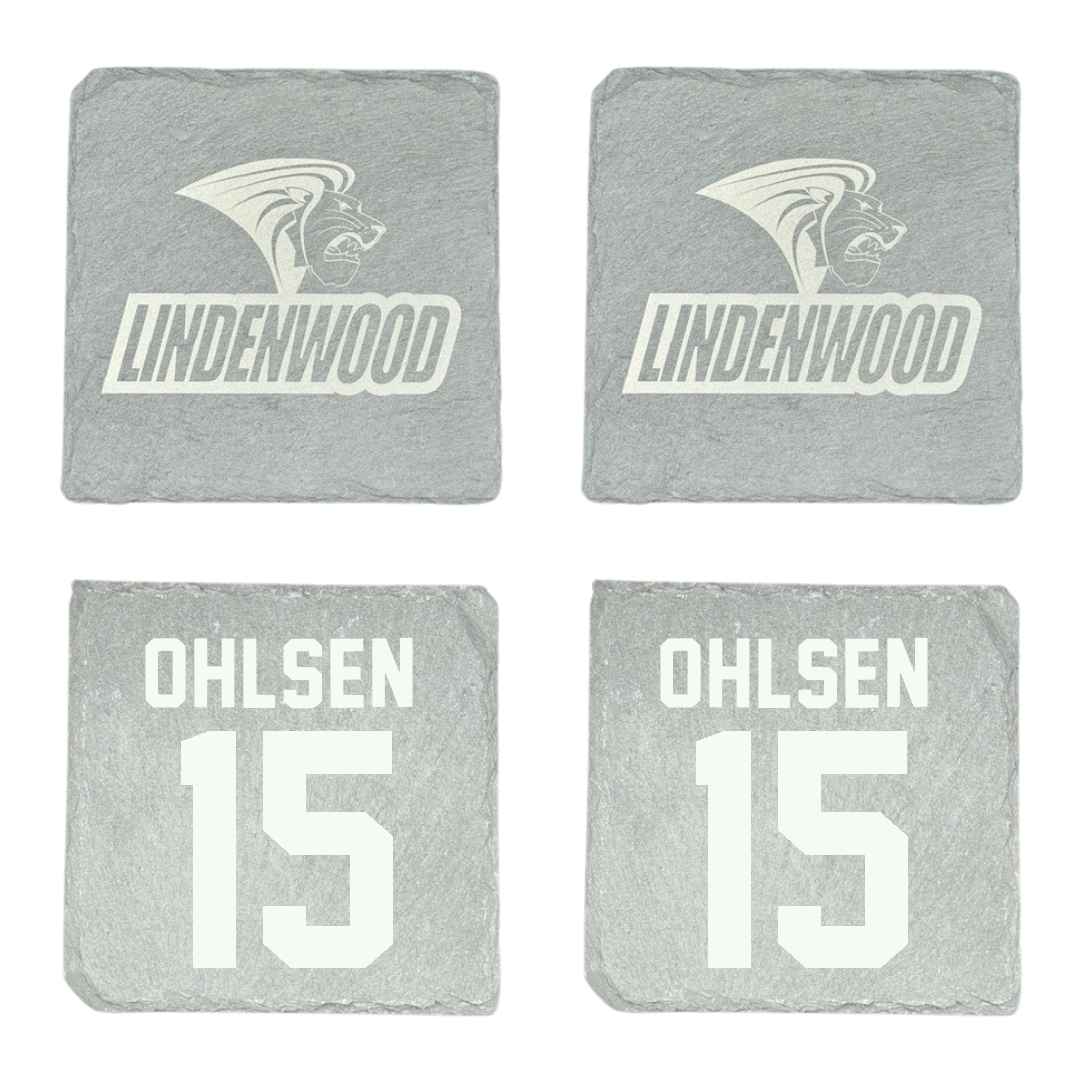 Lindenwood University Soccer Stone Coaster (4 Pack)  - #15 Mattie Ohlsen