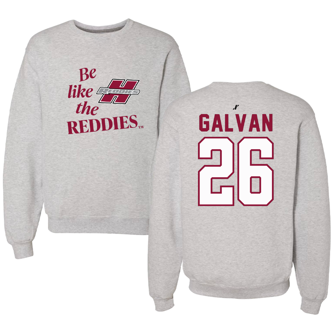 Henderson State University Baseball Light Gray Be Like Us Crewneck - #26 Alex Galvan