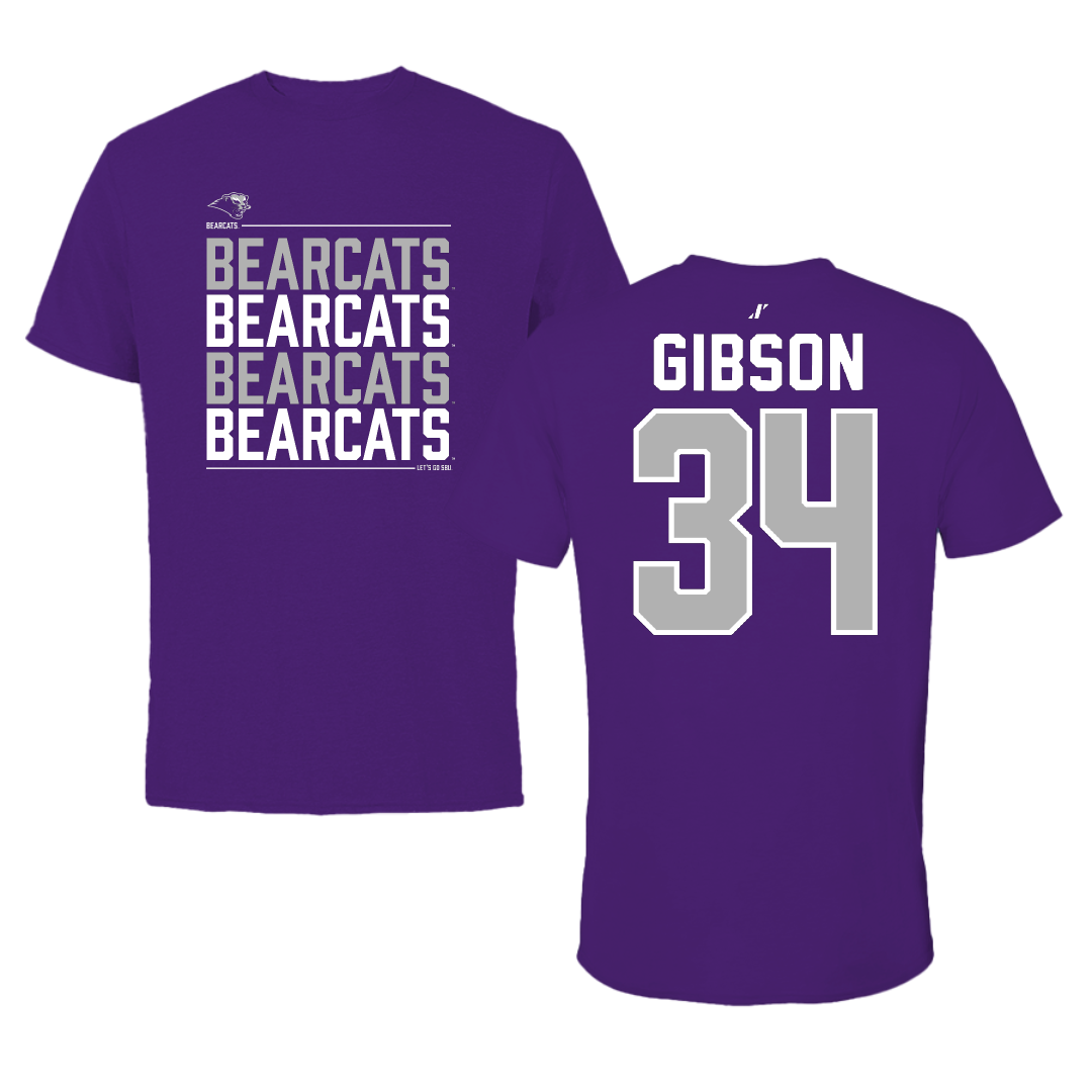 Southwest Baptist University Baseball Purple General Tee - #34 Cody Gibson