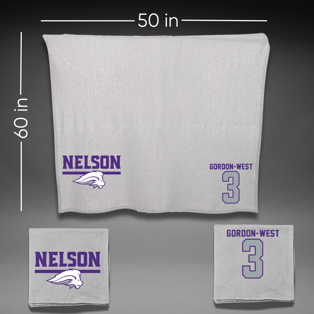 Nelson University Football Gray Blanket - #3 Jamonte Gordon-West