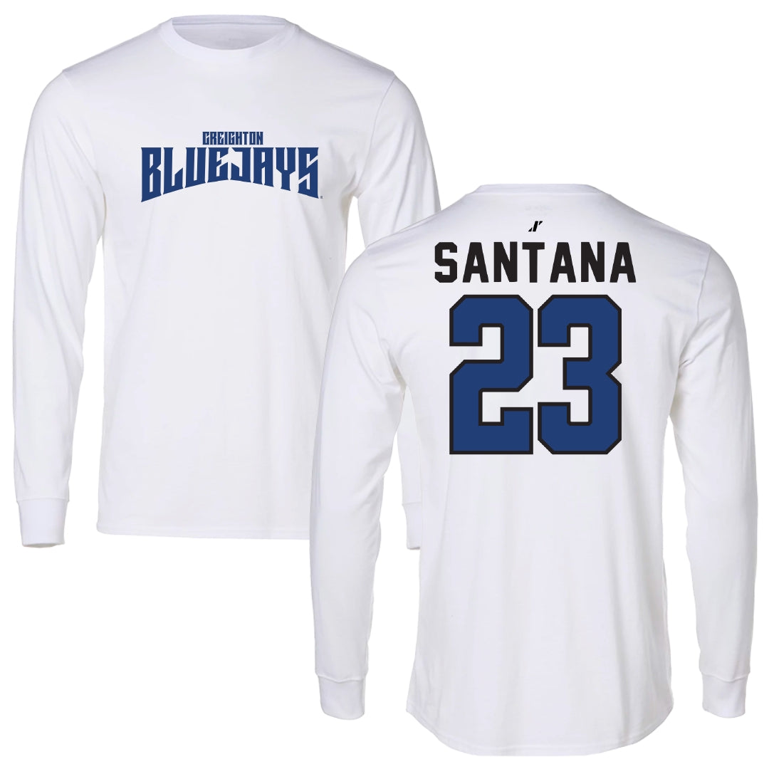 Creighton University Soccer White Classic Long Sleeve - #23 Abigail Santana