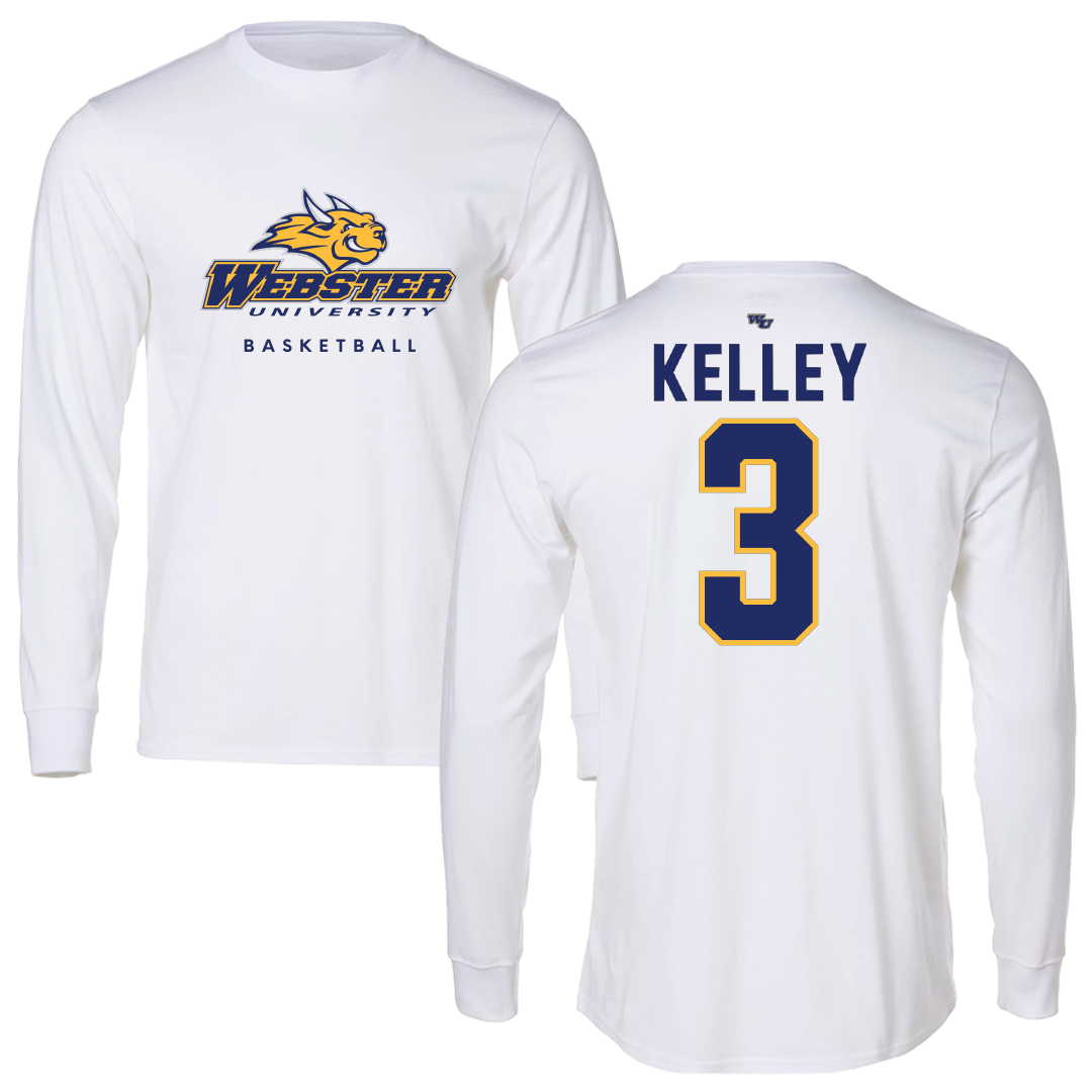 Webster University Basketball White Long Sleeve - #3 Cooper Kelley
