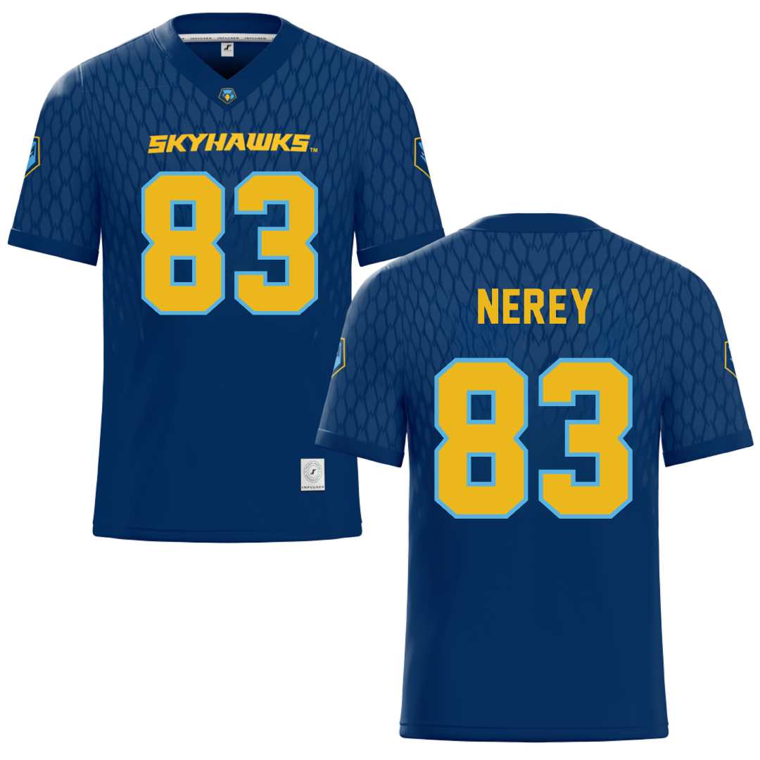 Point University Navy Football Jersey - #83 Daniel Nerey