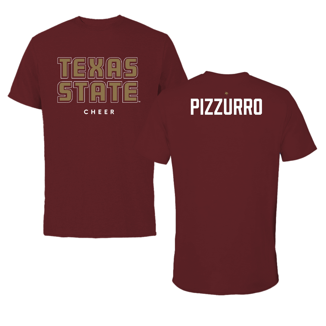 Texas State University Cheer Maroon Tee - Kylie Pizzurro