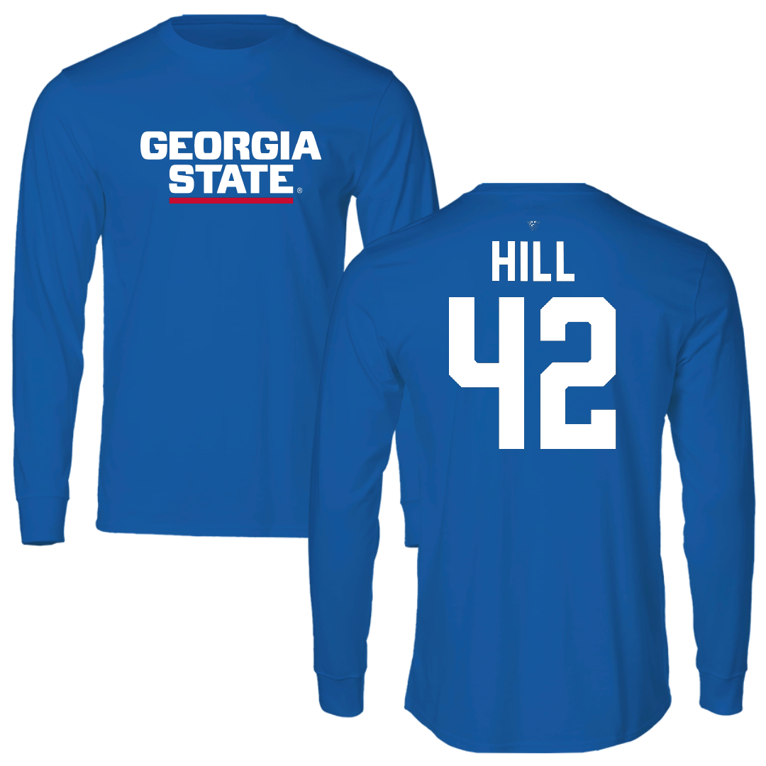 Georgia State University Softball Blue Performance Long Sleeve - #42 Aleya Hill