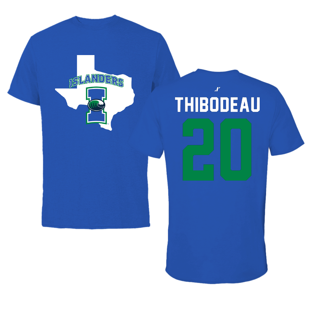 Texas A&M University-Corpus Christi Soccer Blue State Tee - #20 Taylor Thibodeau
