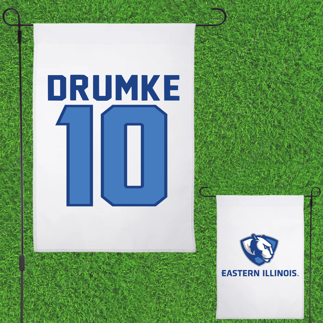 Eastern Illinois University Baseball White Garden Flag - #10 Dylan Drumke