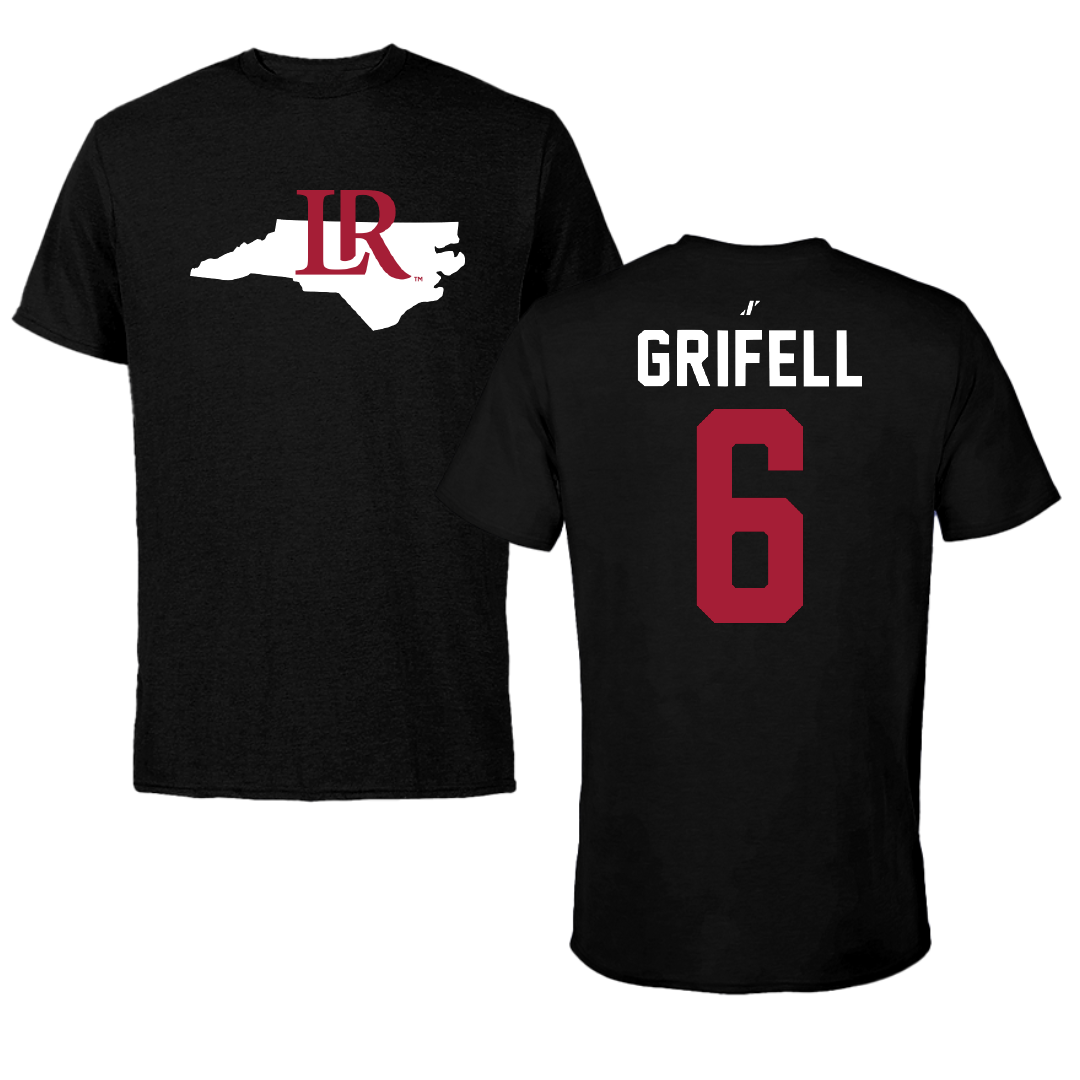 Lenoir-Rhyne University Soccer Black State Tee - #6 David Grifell