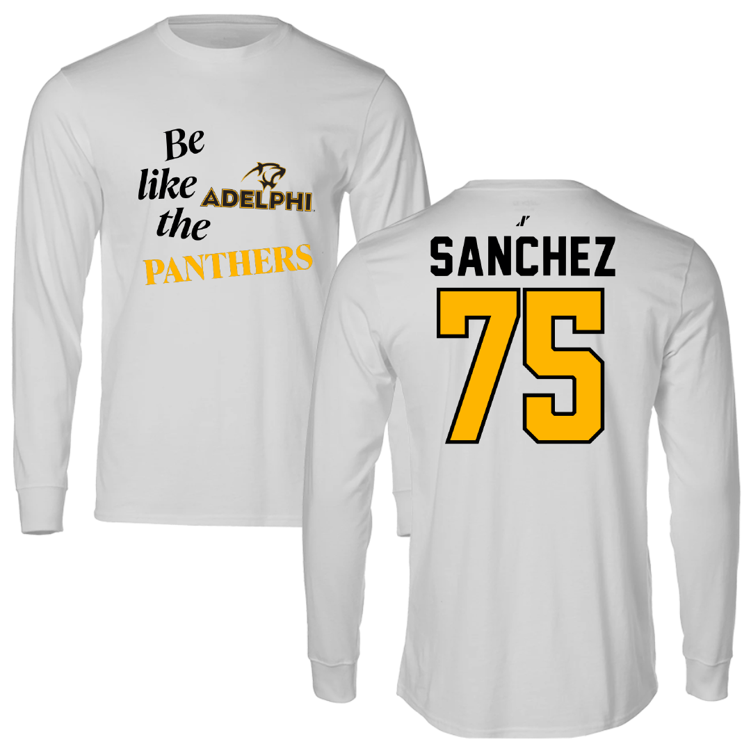 Adelphi University Bowling Light Gray Be Like Us Performance Long Sleeve - #75 Jillian Sanchez