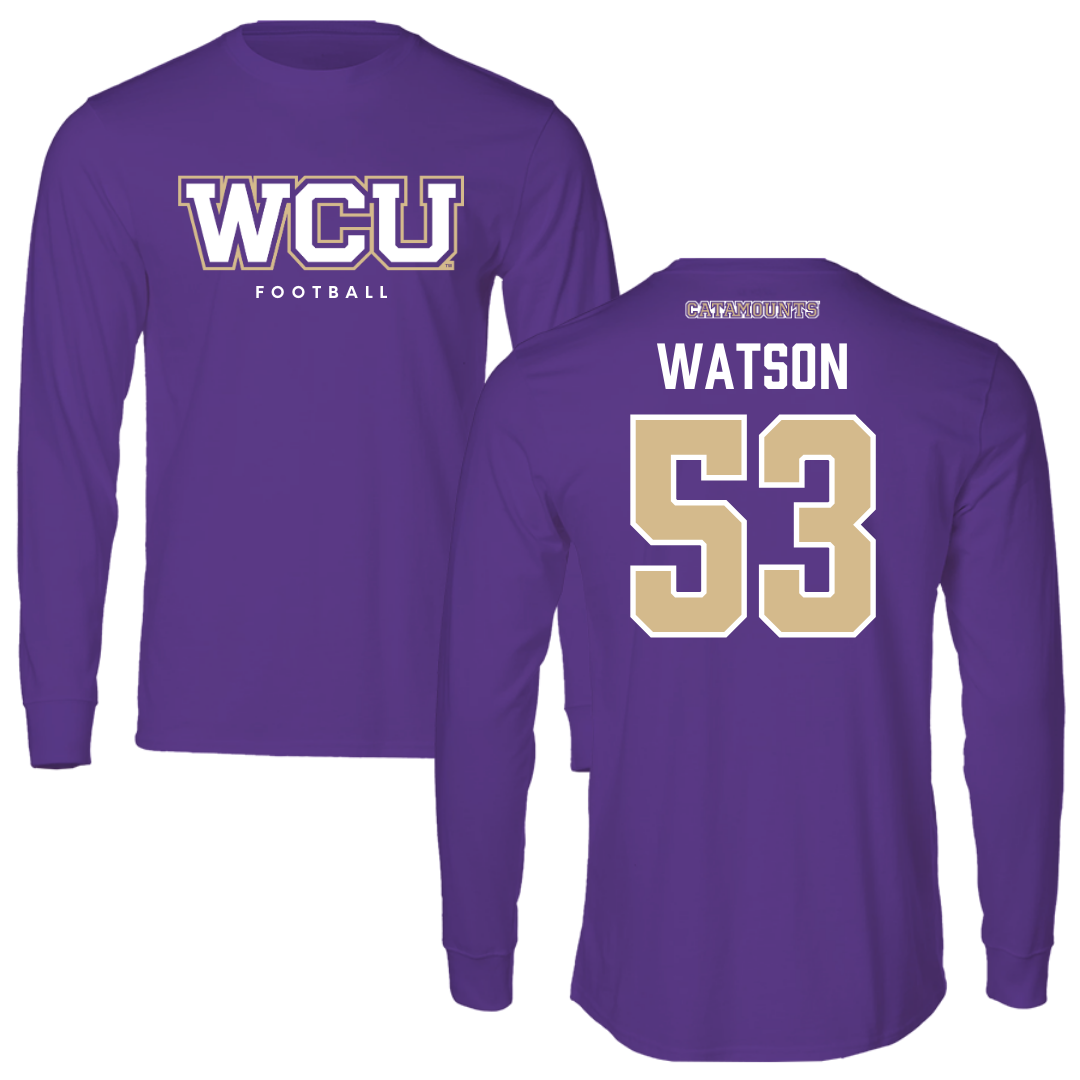 Western Carolina University Football Royal Purple Long Sleeve - #53 Zach Watson