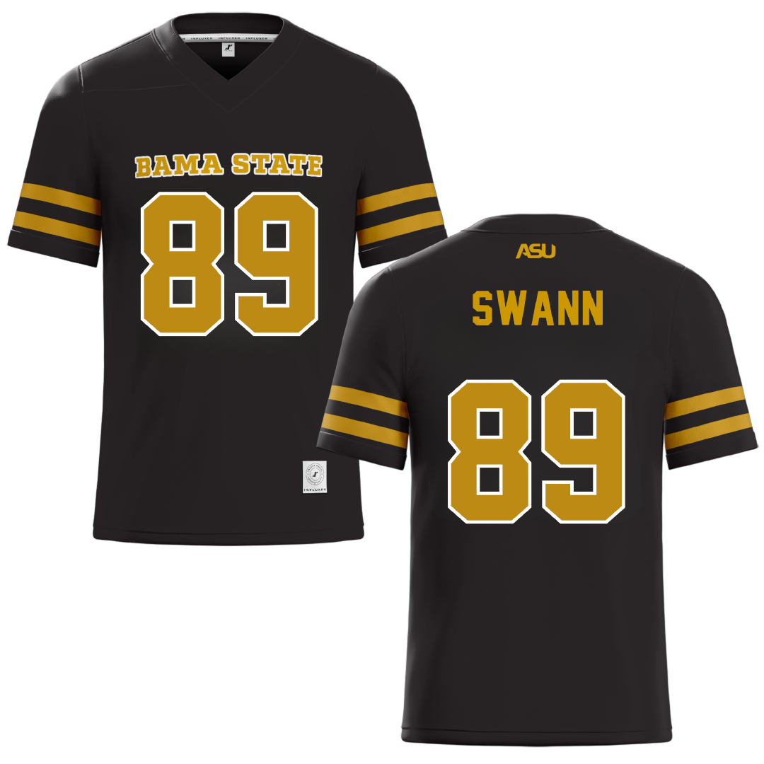 Alabama State University Black Football Jersey - #89 Tyler Swann