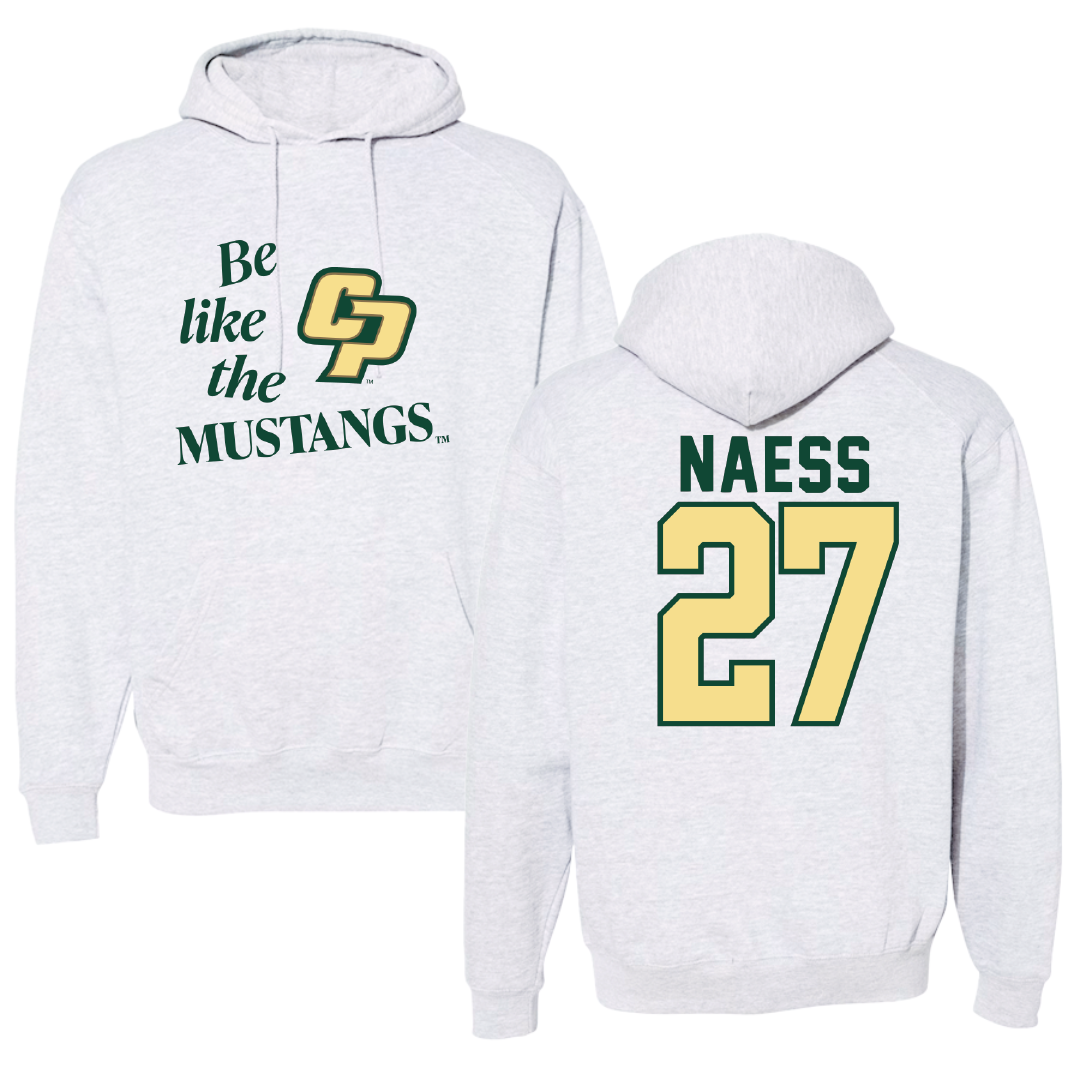 Cal Poly Baseball Light Gray Be Like Us Hoodie - #27 Griffin Naess