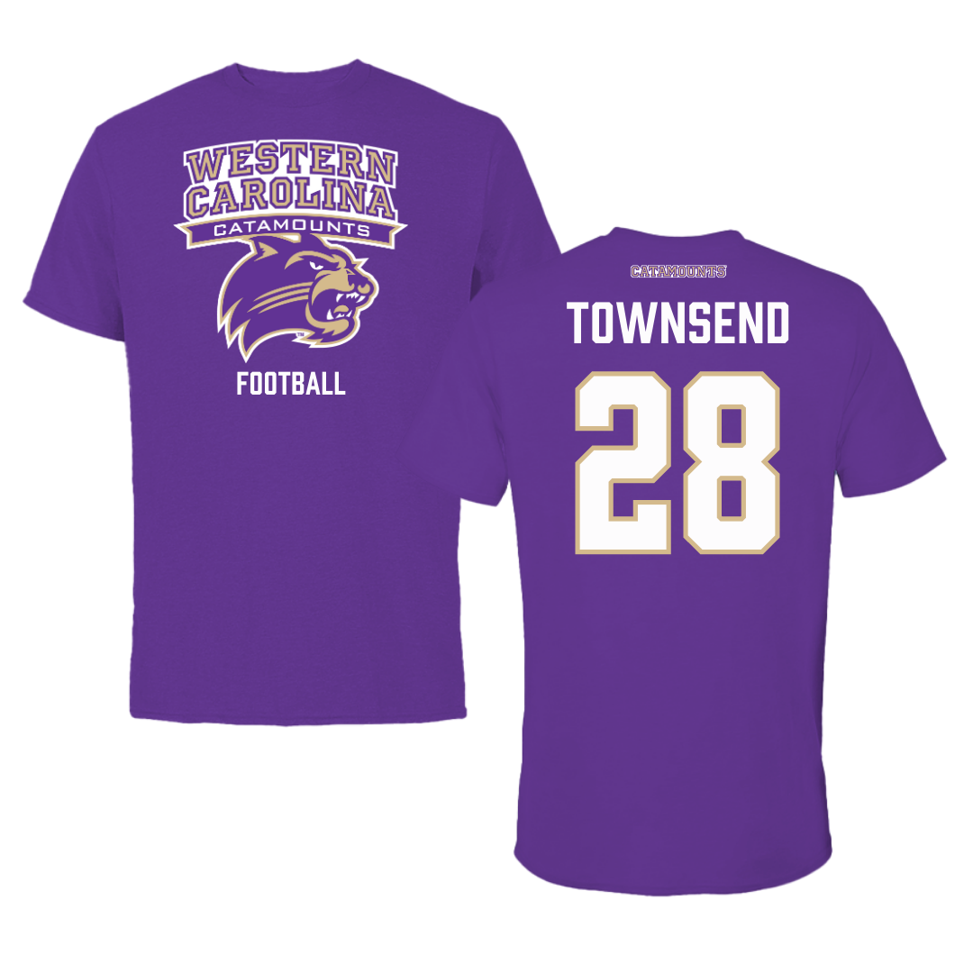 Western Carolina University Football Purple Tee - #28 Markel Townsend