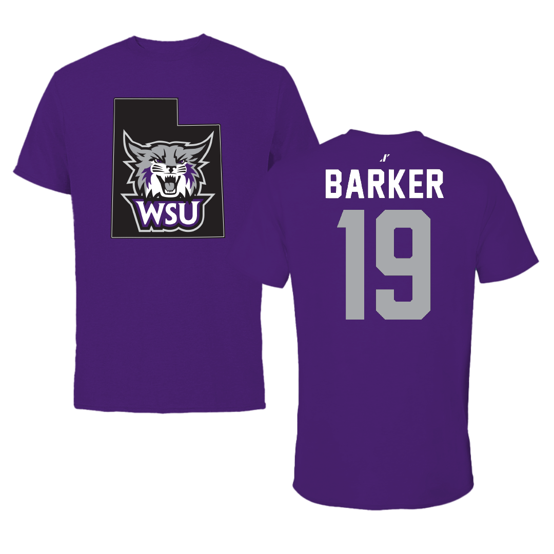 Weber State University Volleyball Purple State Performance Tee - #19 Stacia Barker