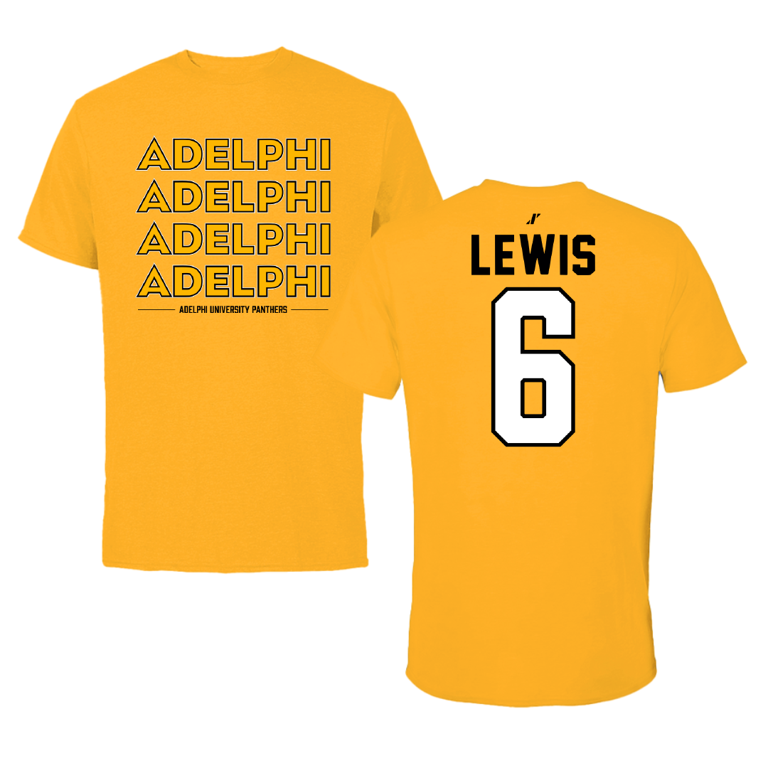 Adelphi University Lacrosse Gold General Performance Tee - #6 Kyle Lewis