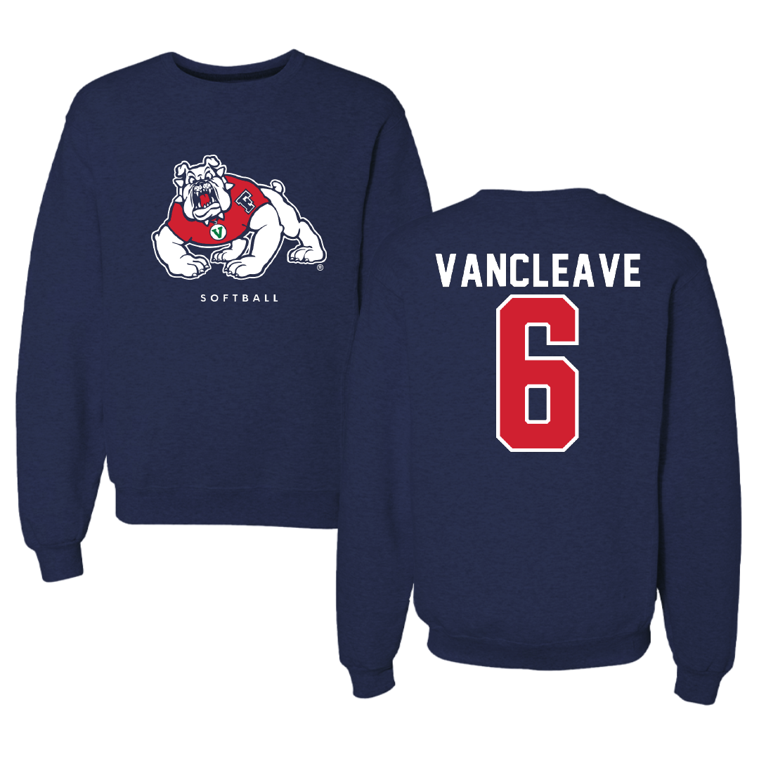 Fresno State University Softball Navy Crewneck - #6 Mallory Vancleave