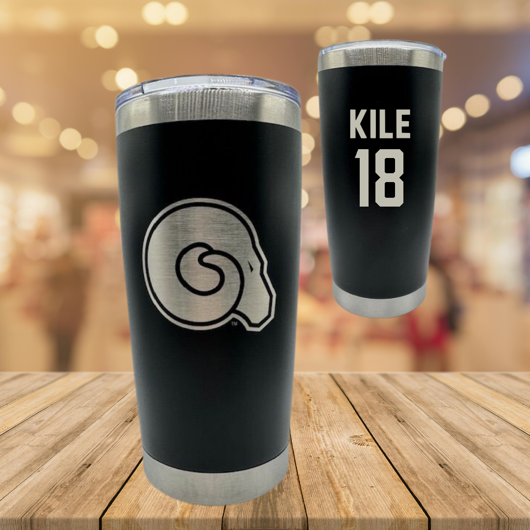 Albany State University Baseball Black Stainless Steel Tumbler - #18 David Kile