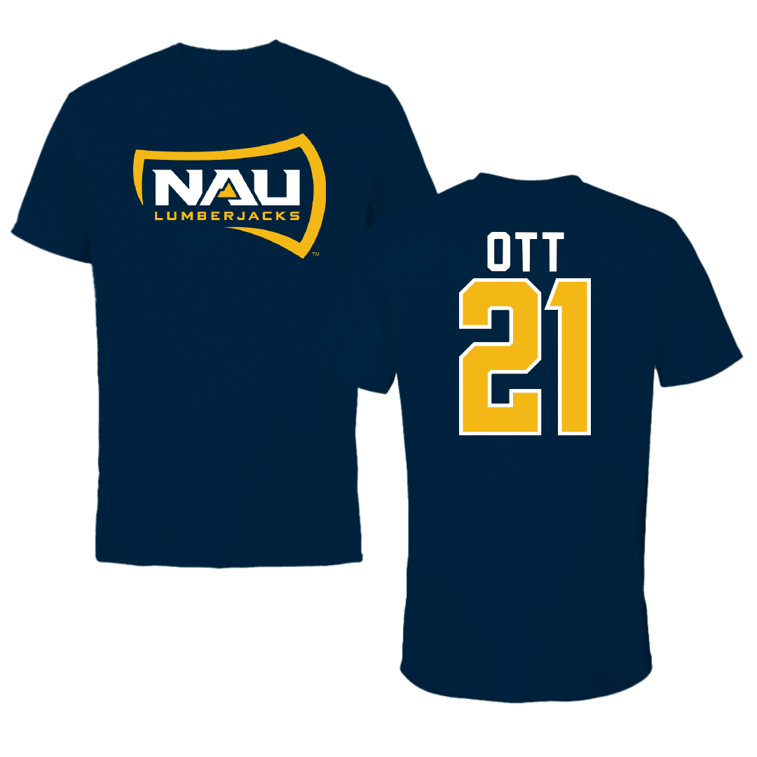 Northern Arizona University Soccer Navy Lumberjacks Performance Tee - #21 Avery Ott