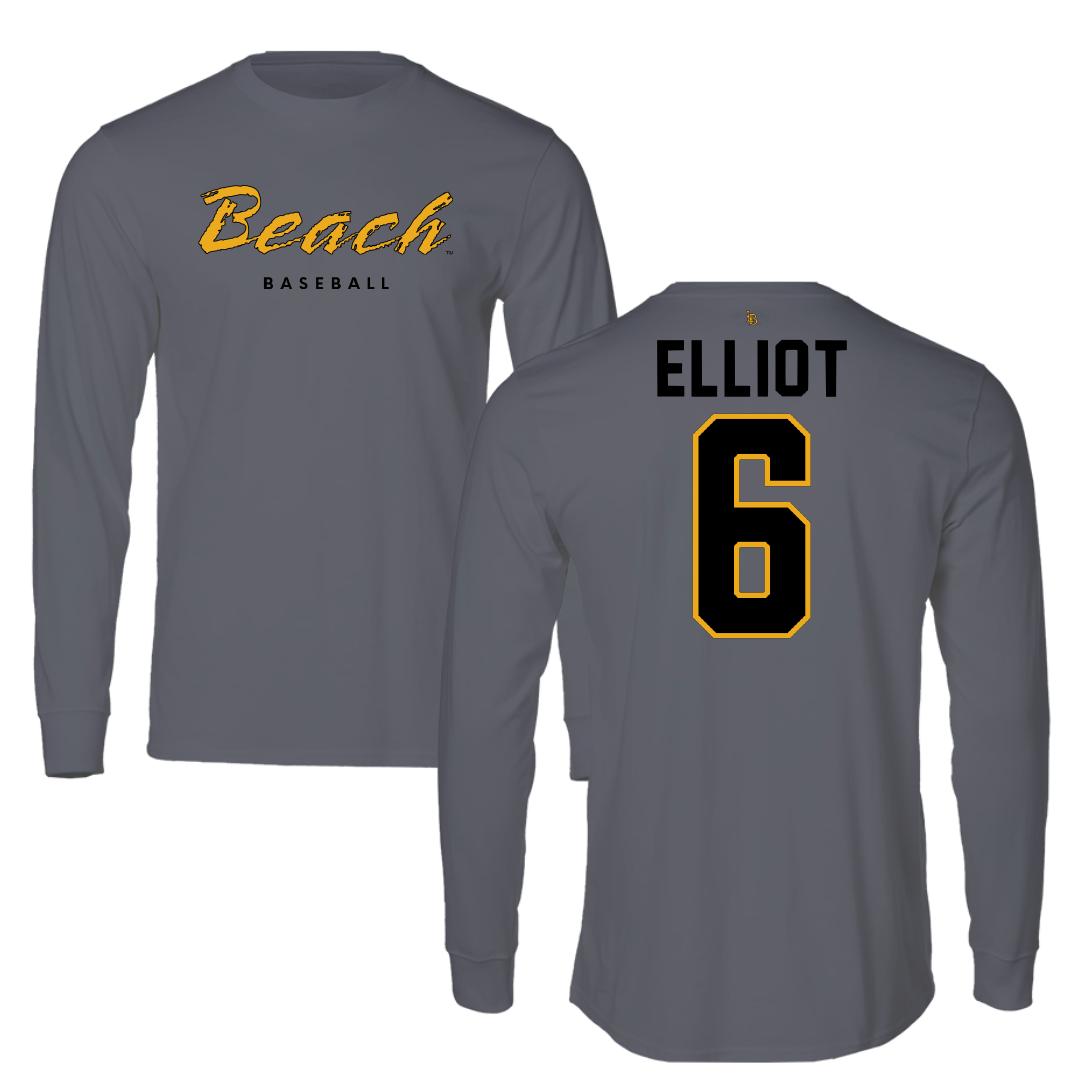 Long Beach State University Baseball Gray Long Sleeve - #6 Easton Elliot