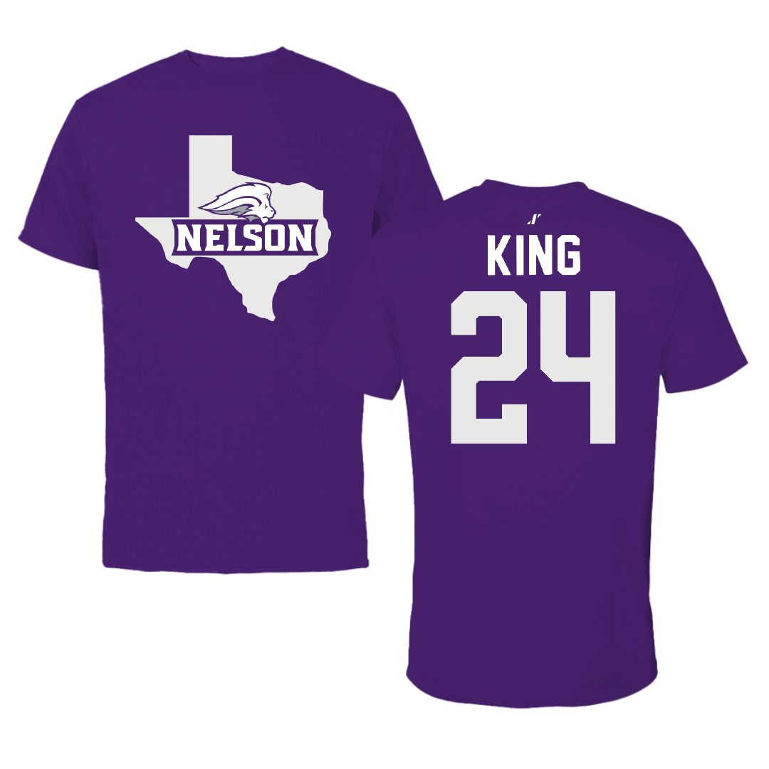 Nelson University Softball Purple State Tee - #24 Juli King