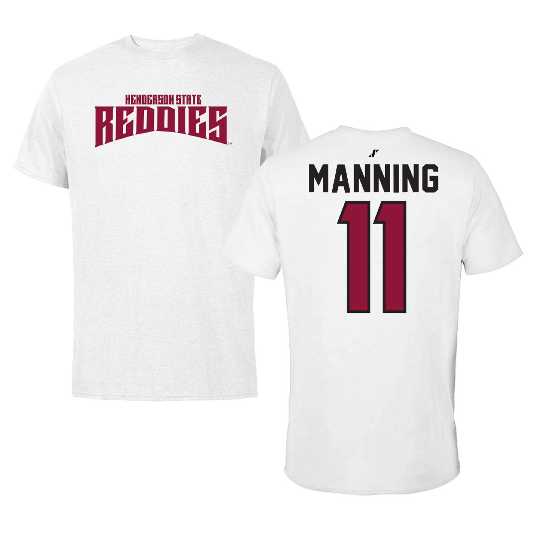 Henderson State University Football White Classic Tee - #11 Paul Manning