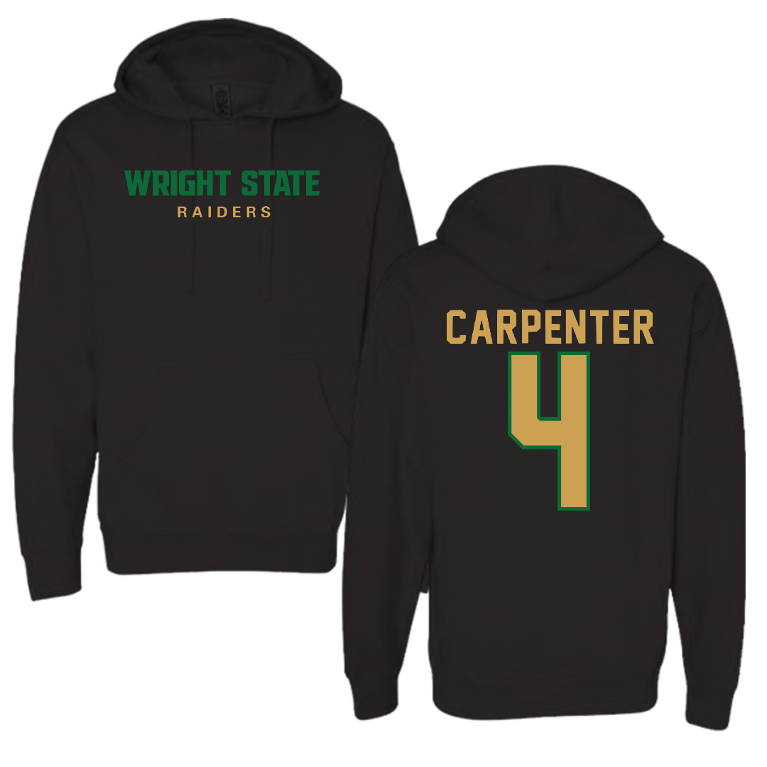 Wright State University Soccer Black Hoodie - #4 Charlie Carpenter