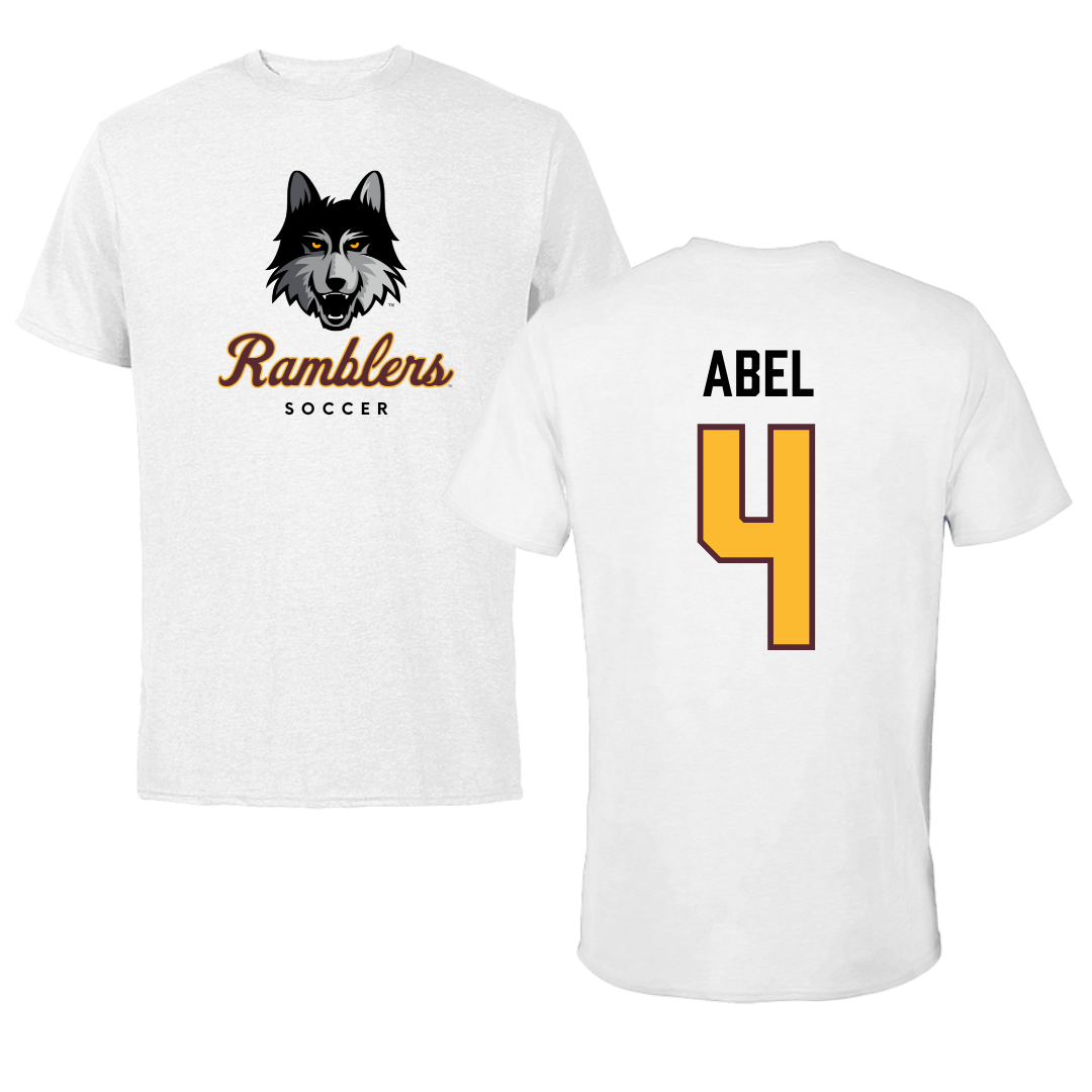Loyola University-Chicago Soccer White Ramblers Tee - #4 Alaina Abel