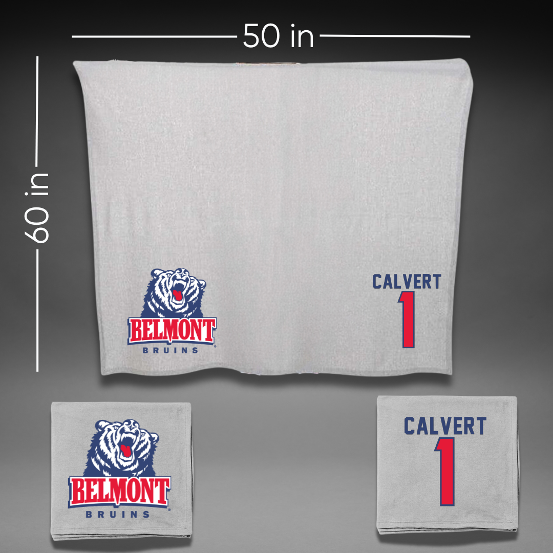 Belmont University Soccer Gray Blanket - #1 Grant Calvert