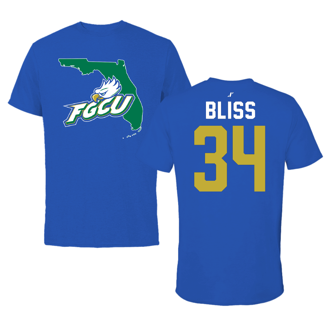 Florida Gulf Coast University Soccer Blue State Performance Tee - #34 Camryn Bliss