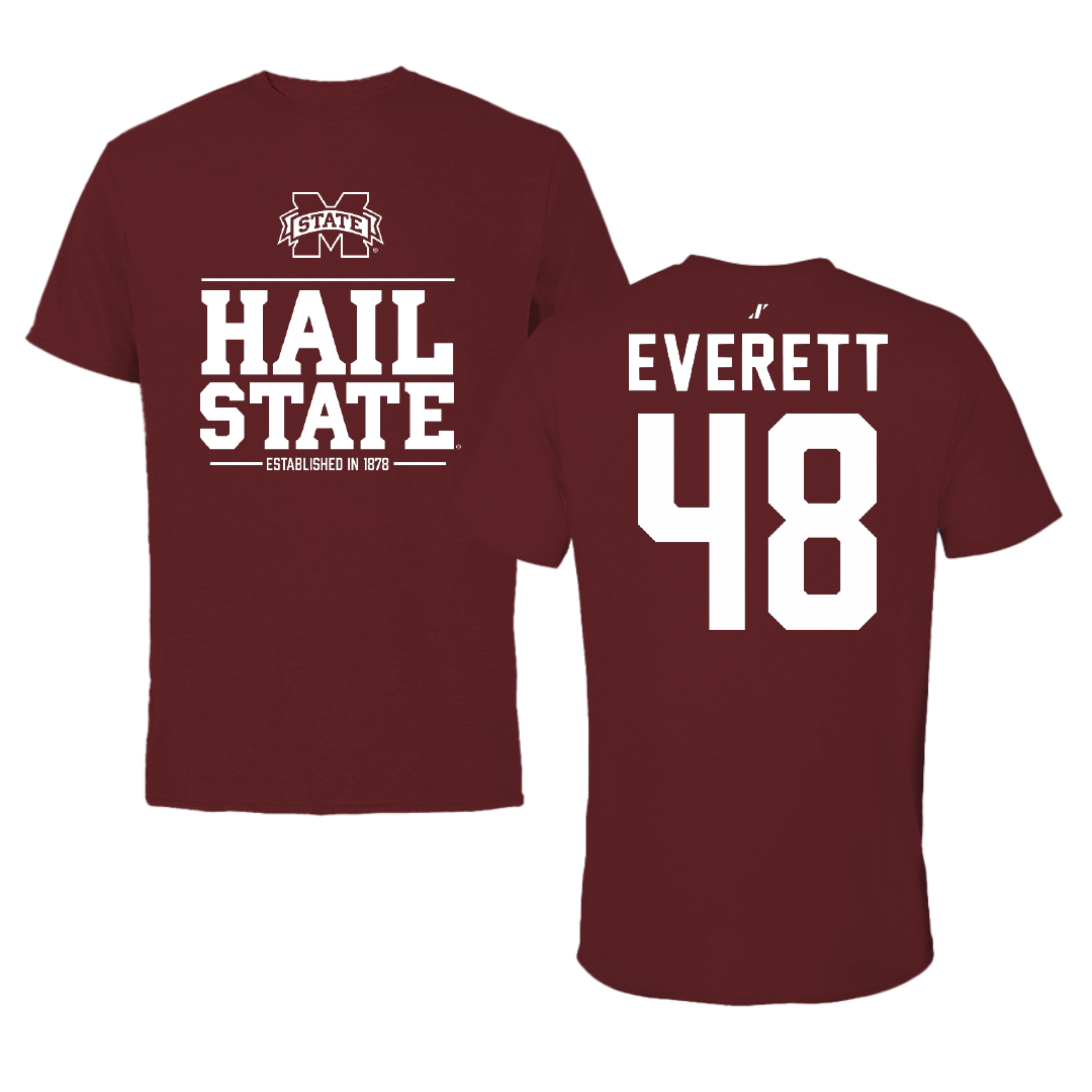 Mississippi State University Softball Maroon General Tee - #48 Delainey Everett