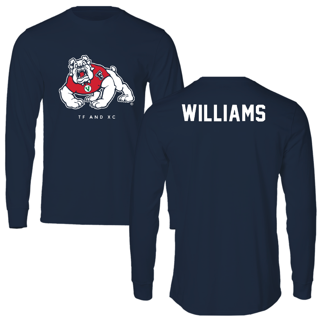 Fresno State University TF and XC Navy Performance Long Sleeve - Elijah Williams