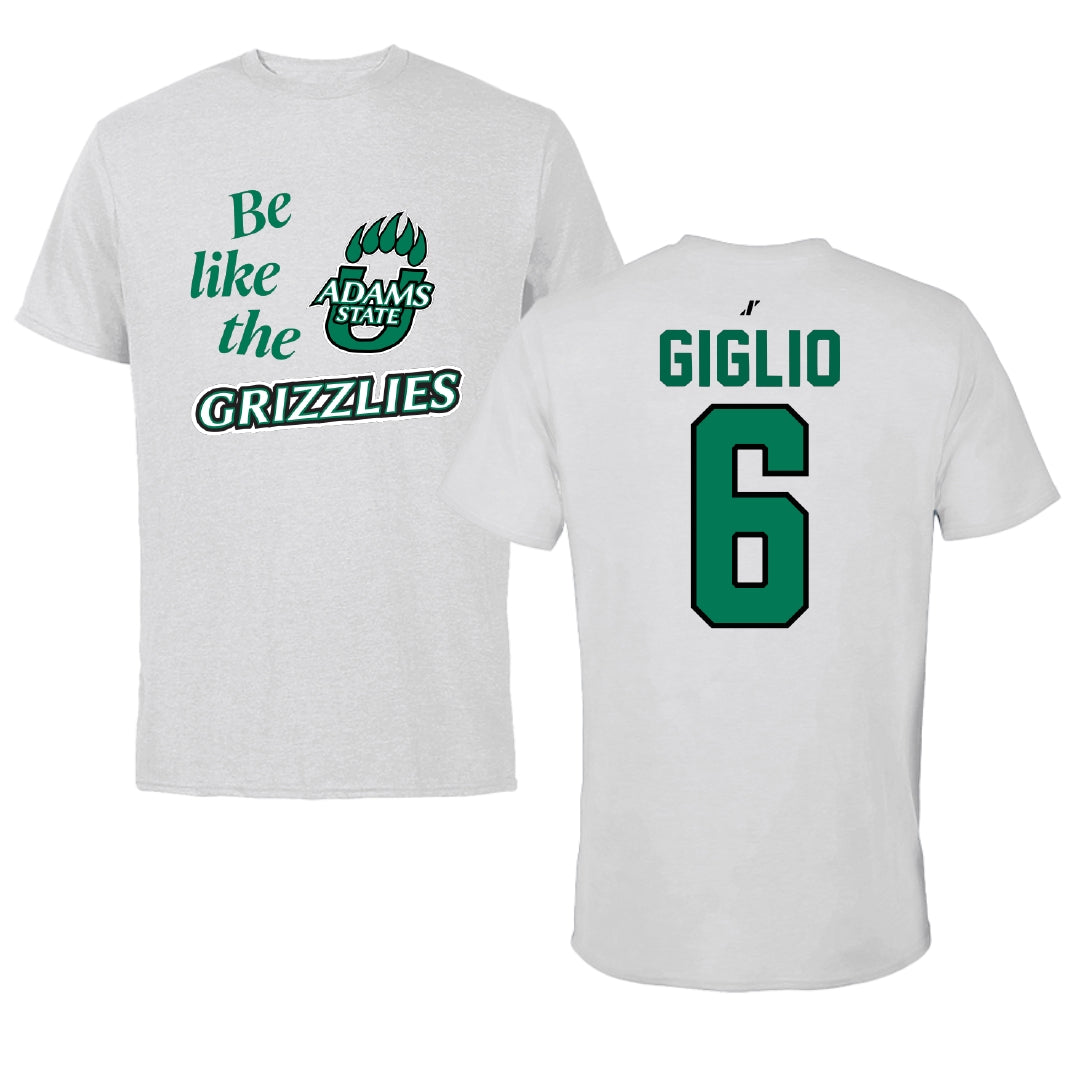 Adams State University Baseball Light Gray Be Like Us Tee - #6 Paul Giglio