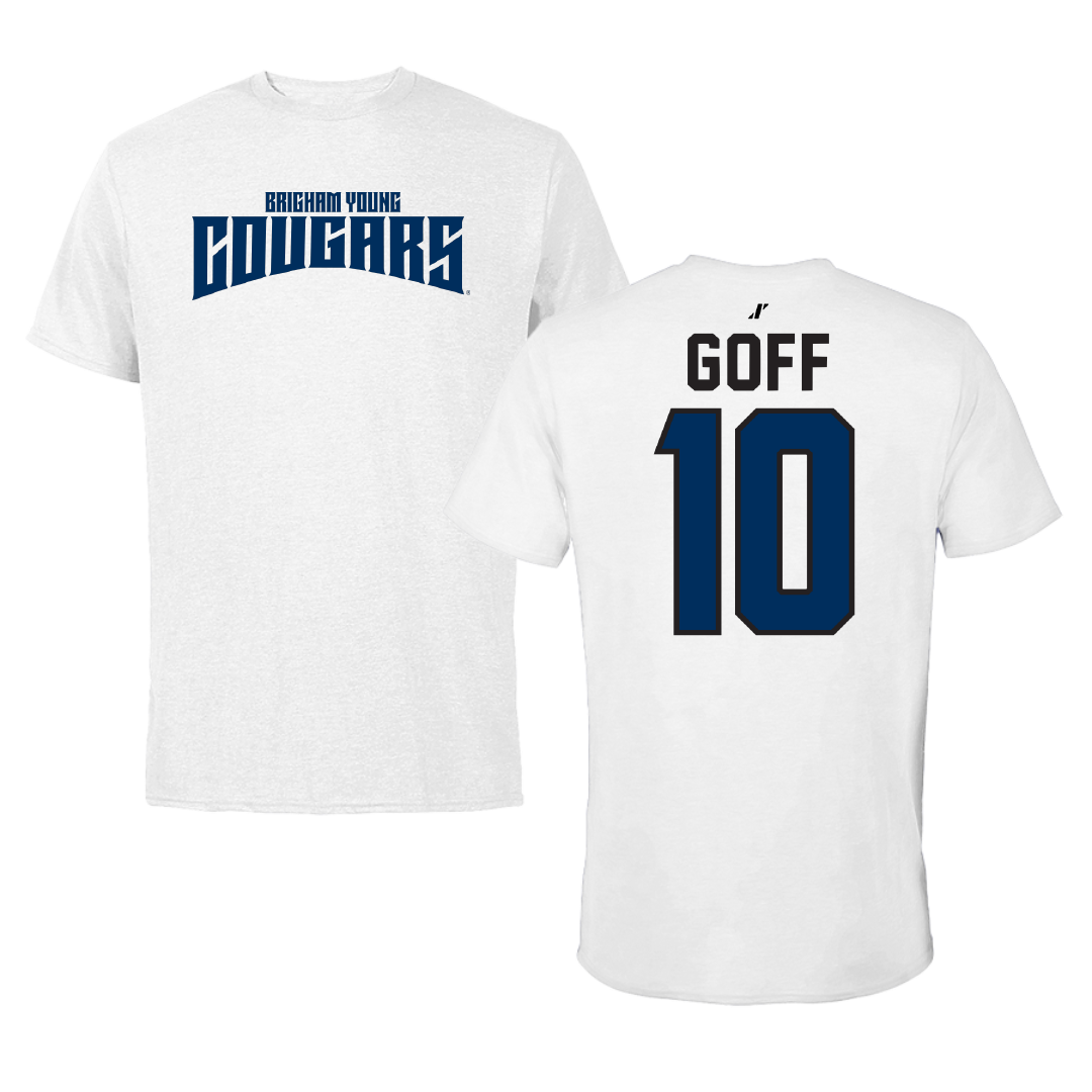 Brigham Young University Baseball White Classic Performance Tee - #10 Parker Goff