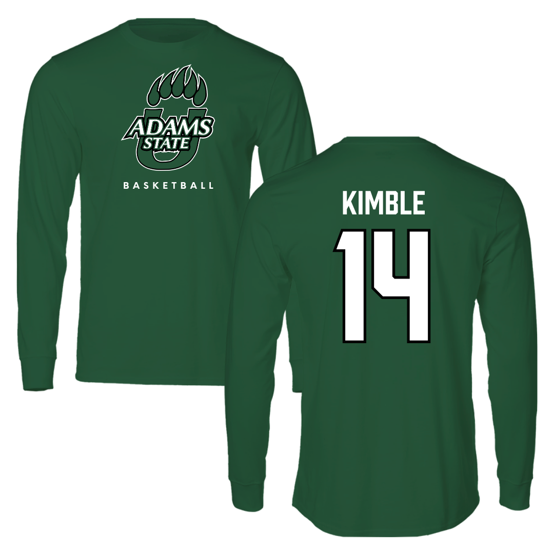 Adams State University Basketball Forest Green Long Sleeve - #14 Cam Kimble