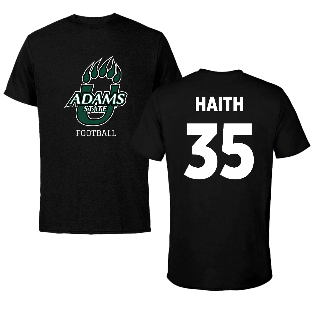 Adams State University Football Black State Tee - #35 Elijah Haith