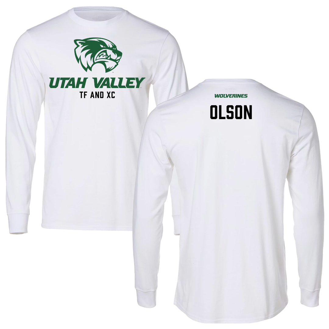 Utah Valley University TF and XC White Long Sleeve - Oakley Olson