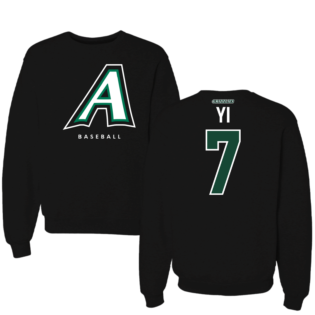 Adams State University Baseball Black Crewneck - #7 Austin Yi