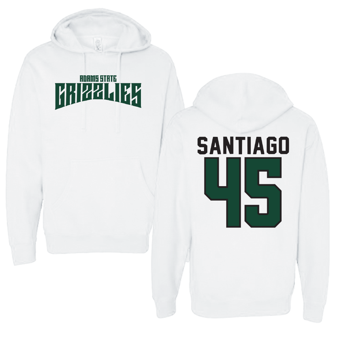 Adams State University Baseball White Classic Hoodie - #45 Ricardo Santiago