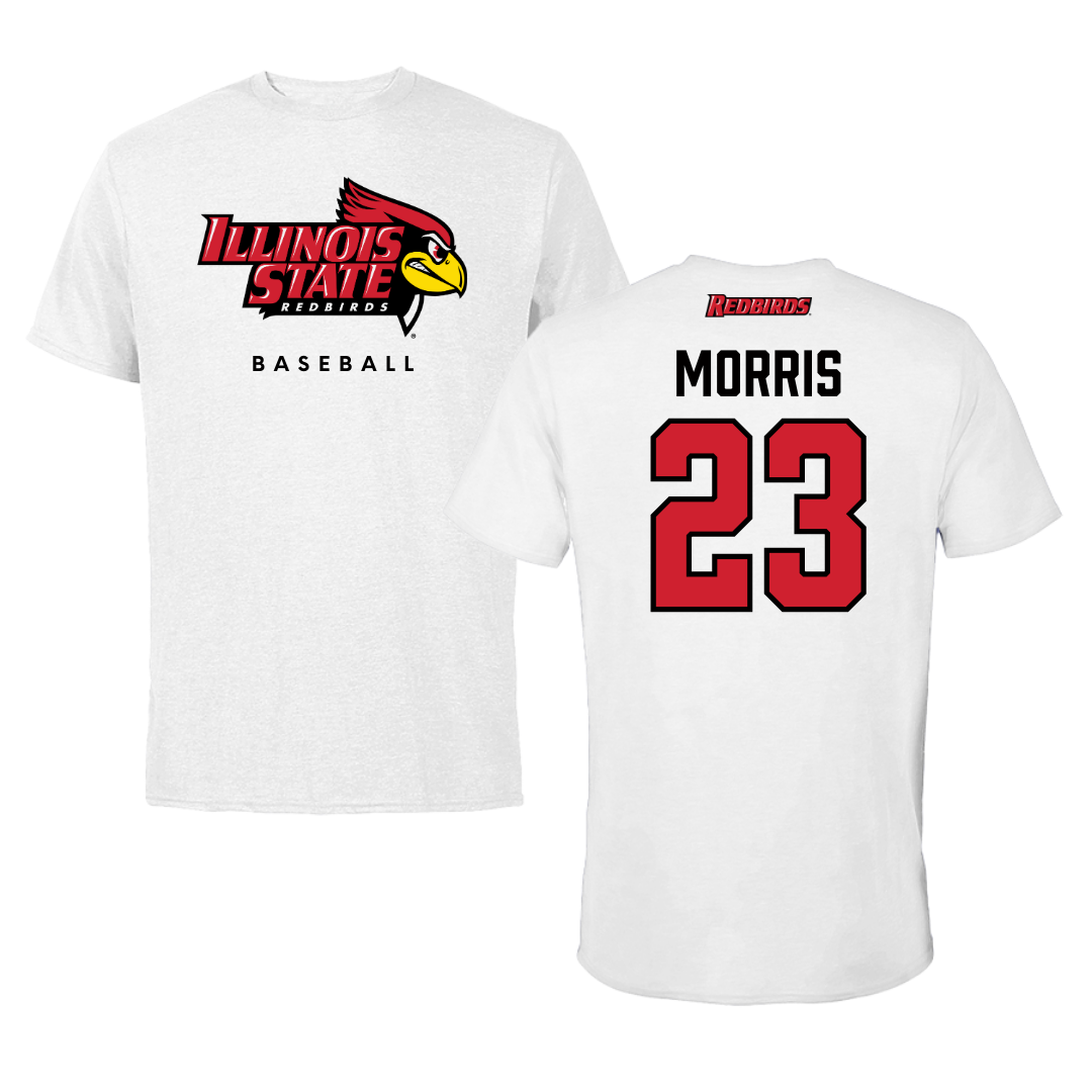 Illinois State University Baseball White Performance Tee - #23 Judah Morris