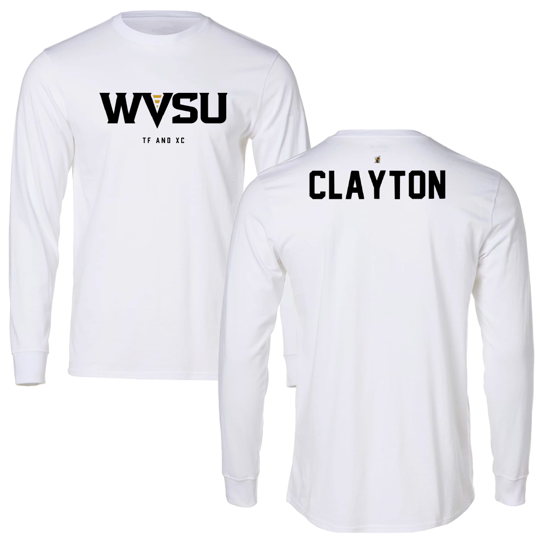 West Virginia State University TF and XC White Performance Long Sleeve - Jaylin Clayton