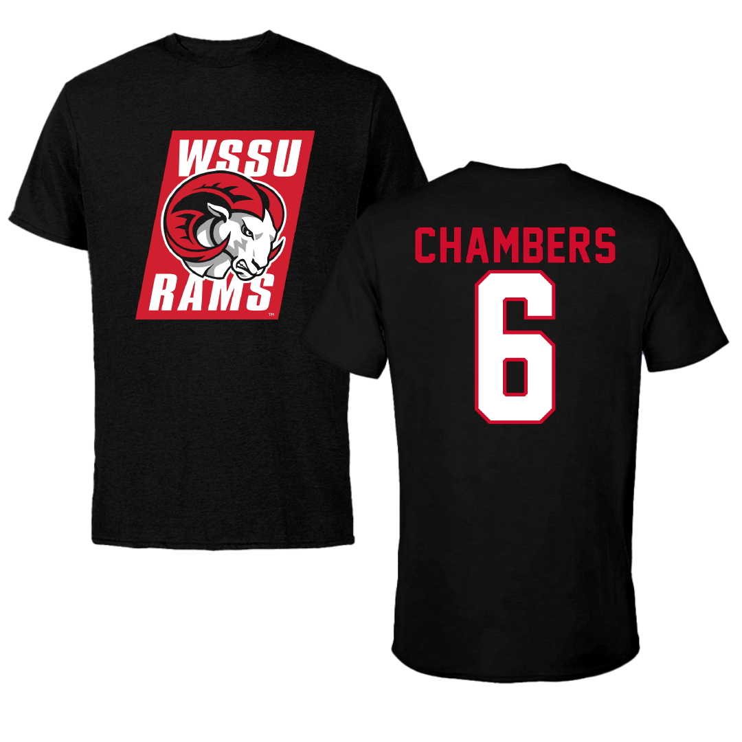 Winston-Salem State University Volleyball Black Tee - #6 Jada Chambers