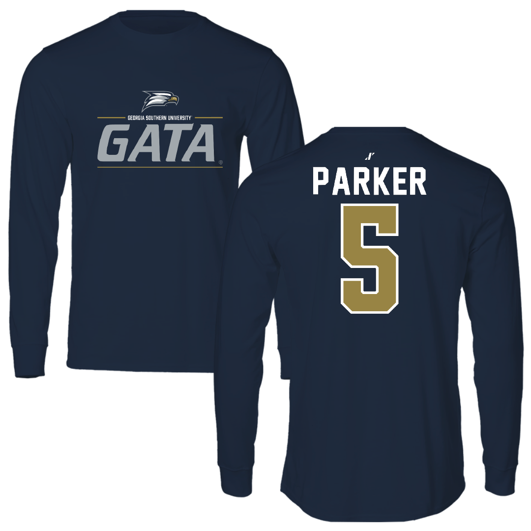 Georgia Southern University Baseball Navy General Performance Long Sleeve - #5 Cade Parker