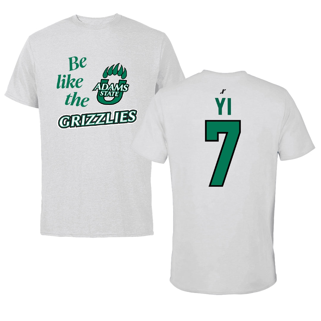 Adams State University Baseball Light Gray Be Like Us Performance Tee - #7 Austin Yi