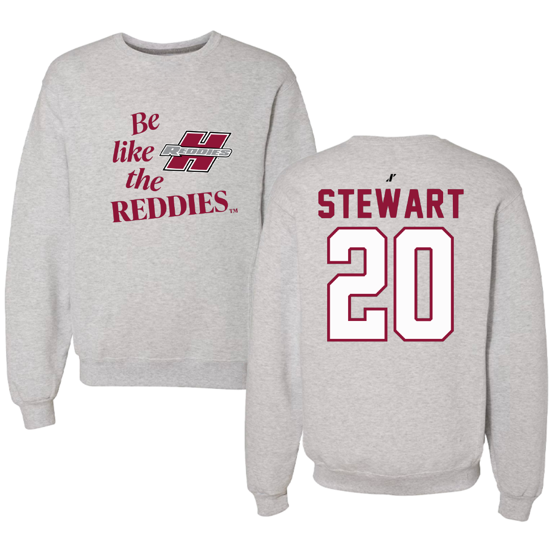Henderson State University Basketball Light Gray Be Like Us Crewneck - #20 KJ Stewart
